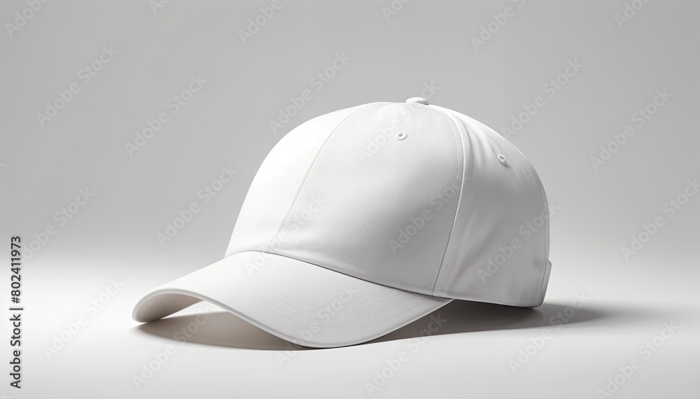 White cap on grey background. Mockup for designer. White cap on grey background. Mockup for designer.