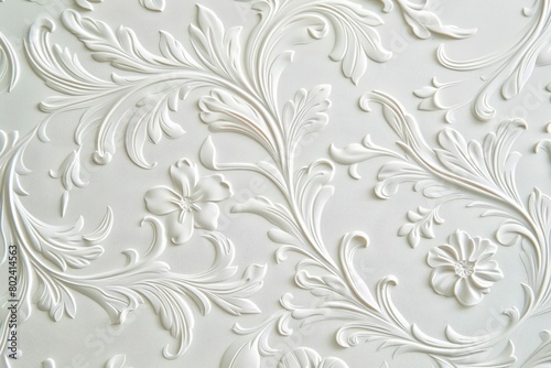 White background with beautiful white embossed pattern.