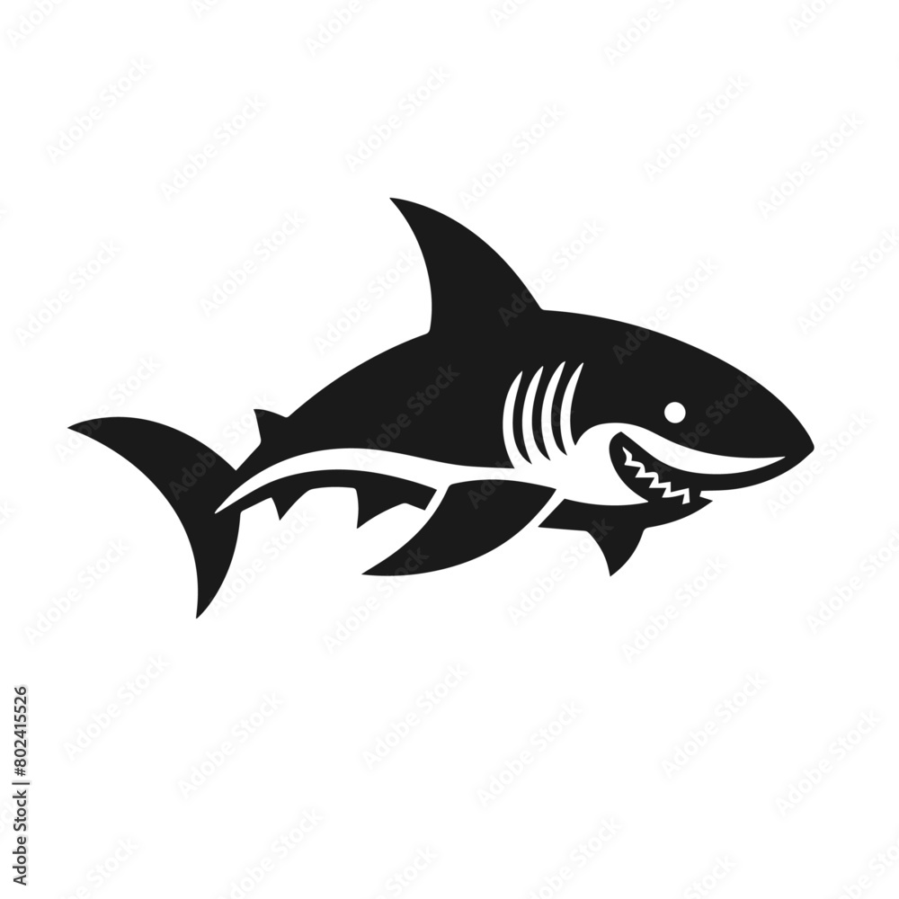 Fototapeta premium Shark logotype vector isolated on white background