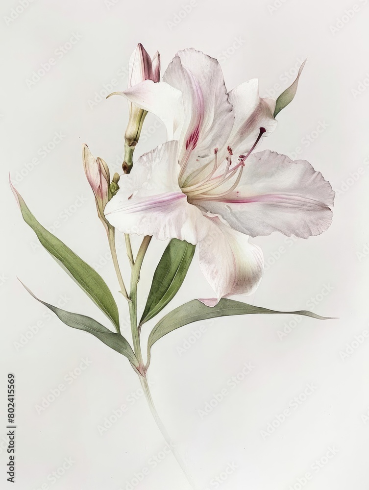 Design a minimalist composition of a delicate flower in pastel watercolors Design a minimalist composition of a delicate flower in pastel watercolors