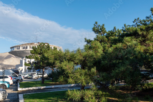 Novorossiysk  Russia - 18 August 2023 Novorossiysk Marine Station building