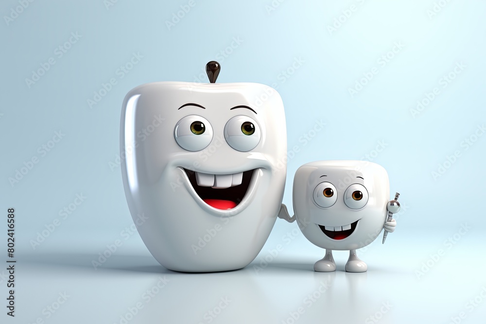 Obraz premium Toothbrush and Toothpaste Standing Together. Generative AI