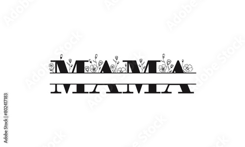 Floral Mama Split Monogram vector