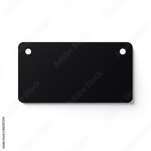 Black color blank paper Price label note isolated on white background
