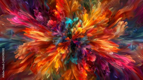 Explosion of Color in Abstract Floral Art