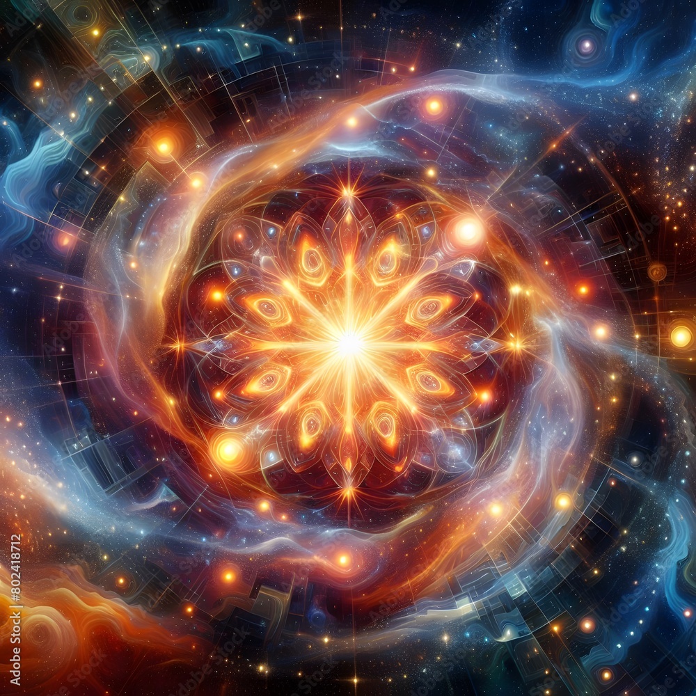 Obraz premium Fusion flare abstract colorful shapes background display of vibrant hues and dynamic patterns
