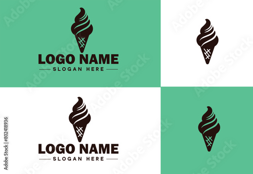 ice cream icon food restaurant cafe logo modern flat business vector logo