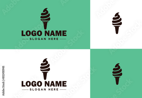 ice cream icon food restaurant cafe logo modern flat business vector logo