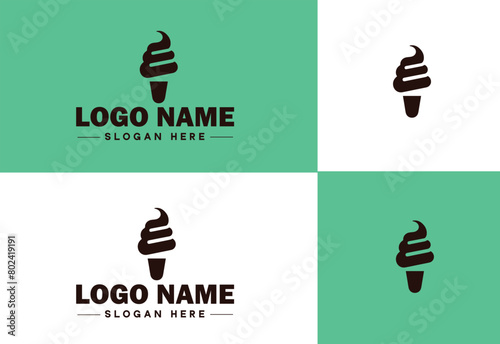 ice cream icon food restaurant cafe logo modern flat business vector logo