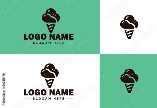 ice cream icon food restaurant cafe logo modern flat business vector logo