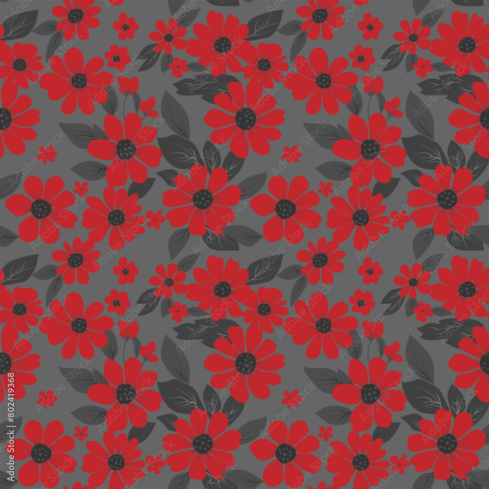 Obraz premium Seamless floral pattern. Background in small flowers for textiles, fabrics, cotton fabric, covers, wallpaper, print, gift wrapping, postcard, scrapbooking.