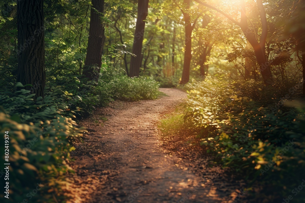 Obraz premium Sunlit Forest Path