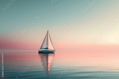 Tranquil Sailboat at Sunset