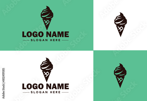 ice cream icon food restaurant cafe logo modern flat business vector logo