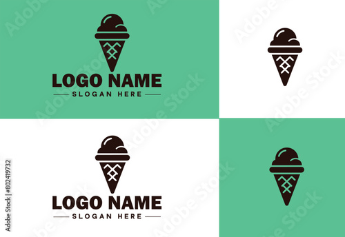 ice cream icon food restaurant cafe logo modern flat business vector logo