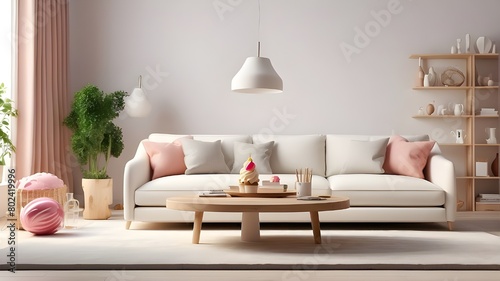 Sure, let's remove the ice cream from the image. Now, imagine the living room mockup without any ice cream. Instead, you might focus on other elements like the sofa, coffee table, entertainment center photo