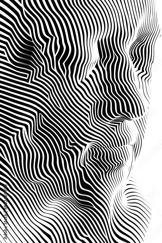Engraving of a man's face from the side Engraving of a man's face from the side