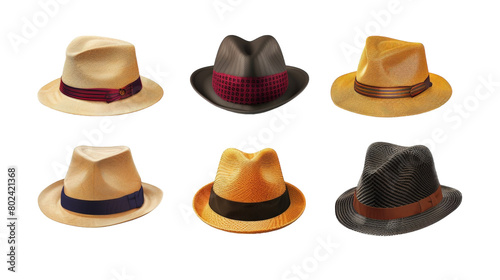 Hats on White Background on transparent background