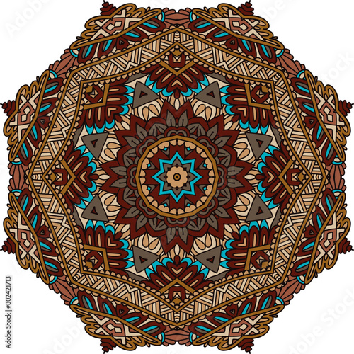 Abstract geometric floral mandala ethnic tribal.