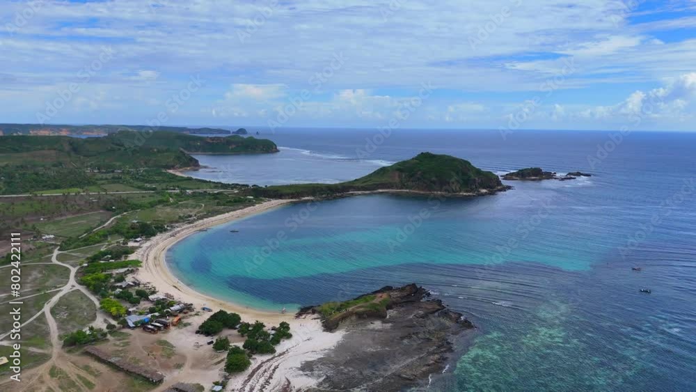 Aerial shot of the bay in Lombok island - Indonesia. Aerial shot of the bay in Lombok island - Indonesia.