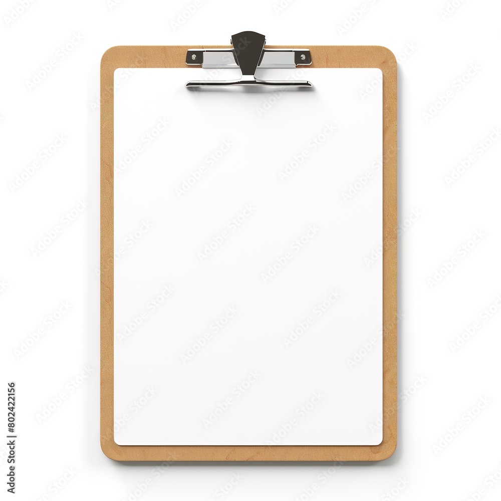 Clipboard with a white blank paper isolated on white background Clipboard with a white blank paper isolated on white background