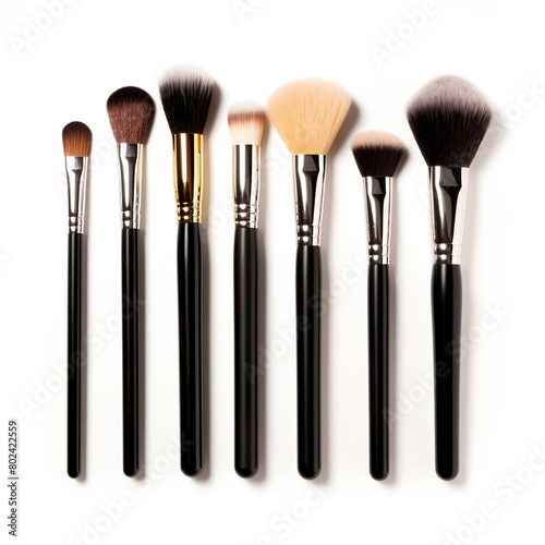 different type of professional makeup brushes set, brushes distance minimum half inch isolated on white background © ANILCHANDRO