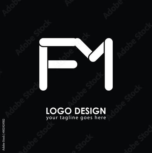 FM FM Logo Design, Creative Minimal Letter FM FM Monogram