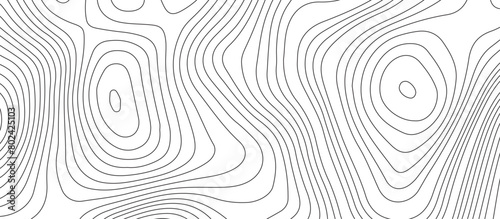White background topography contour map with black curve lines .luxury topographic wavy pattern and geographic grid map design .