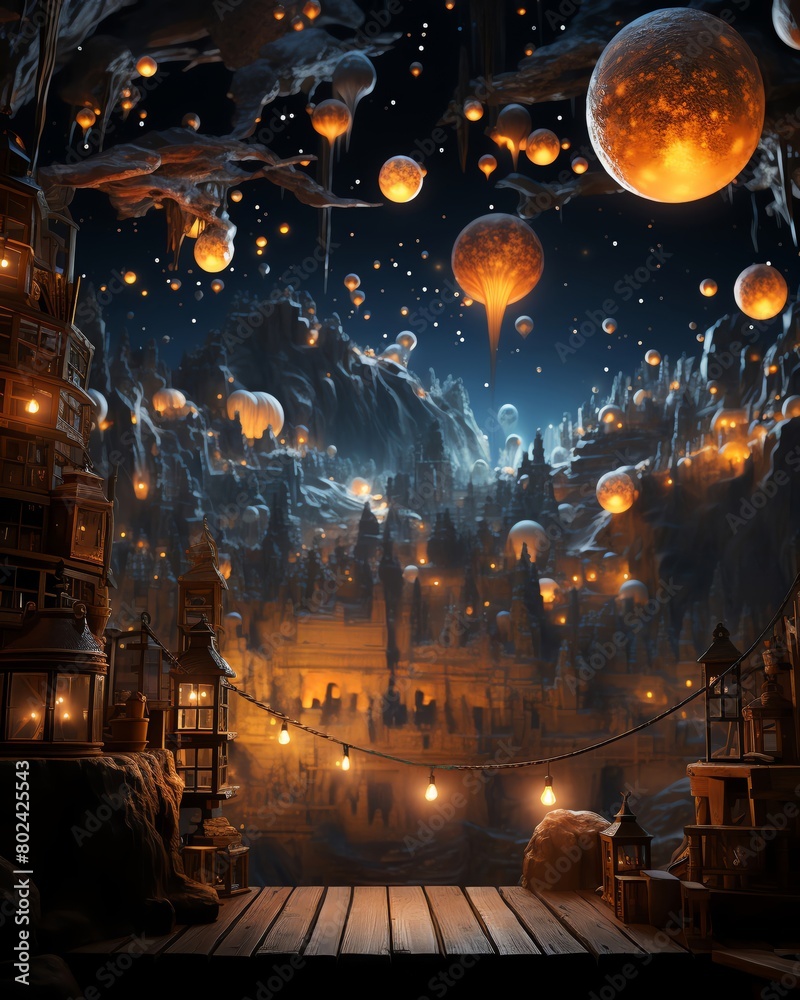 Magical stock image of a child s bedroom where toys come to life under the night sky, creating a scene of whimsy and childlike wonder Magical stock image of a child s bedroom where toys come to life under the night sky, creating a scene of whimsy and childlike wonder