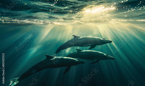 Underwater Dance of Dolphins © vetre