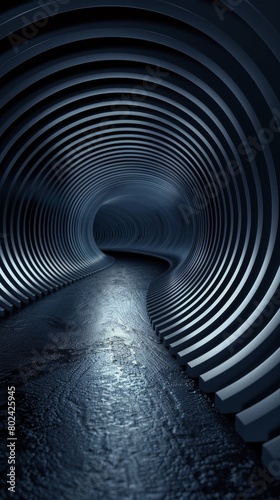 Dark Tunnel With Light at End
