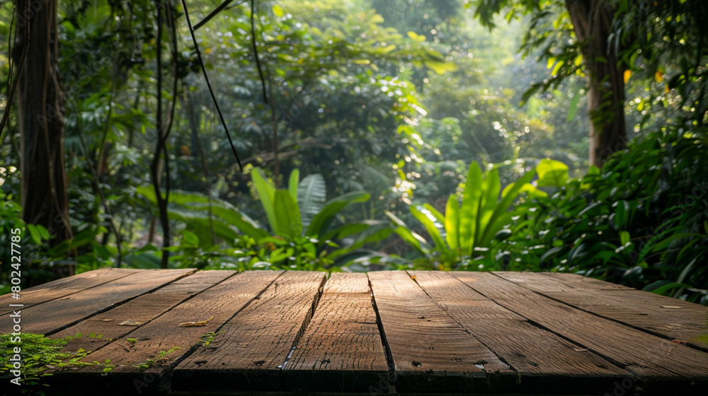Tranquil Woodland Clearing with Plank Platform Tranquil Woodland Clearing with Plank Platform