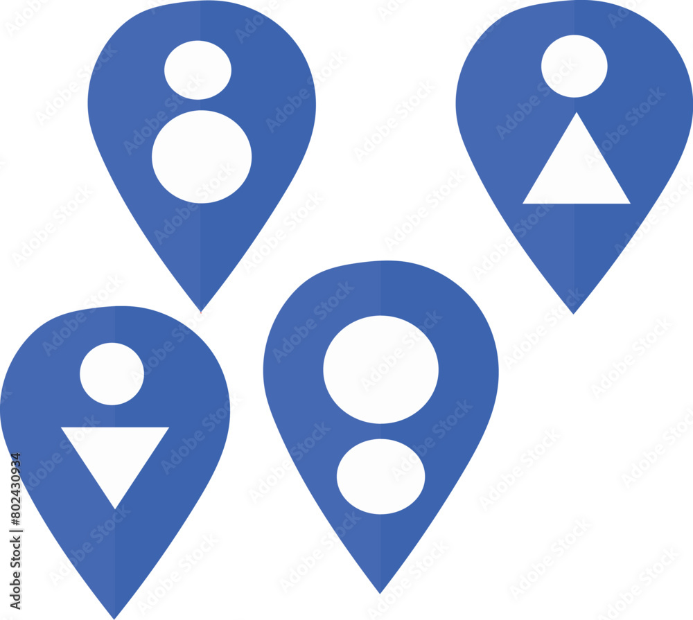set of map pointers set of map pointers with markers set of map pointers set of map pointers with markers