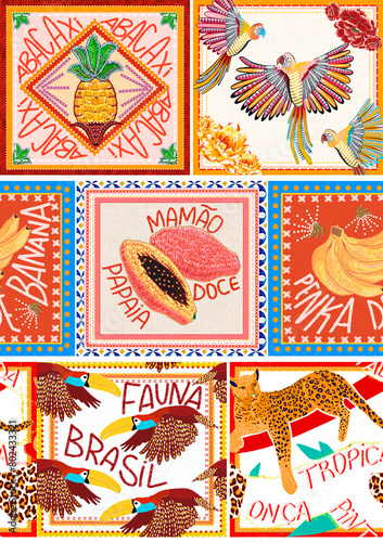 Fotografia TROPICAL VIBES FAUNA BRAZIL EMBROIDERY