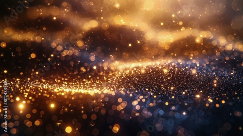 Blurry Gold Lights on Dark Background © ArtCookStudio