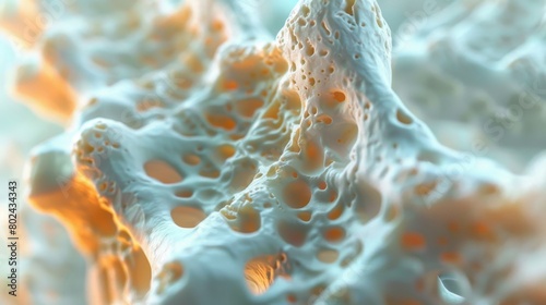 3D rendering image depicting bone density and bone mineral density testing methods, including dual-energy X-ray absorptiometry (DEXA) and quantitative ultrasound photo