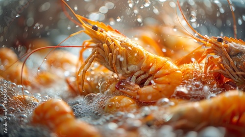the brining process of seafood, enhancing flavor while retaining naturalness for export photo