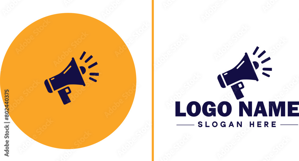 Obraz premium Megaphone icon speaker talk chat social logo app UI modern flat business vector logo