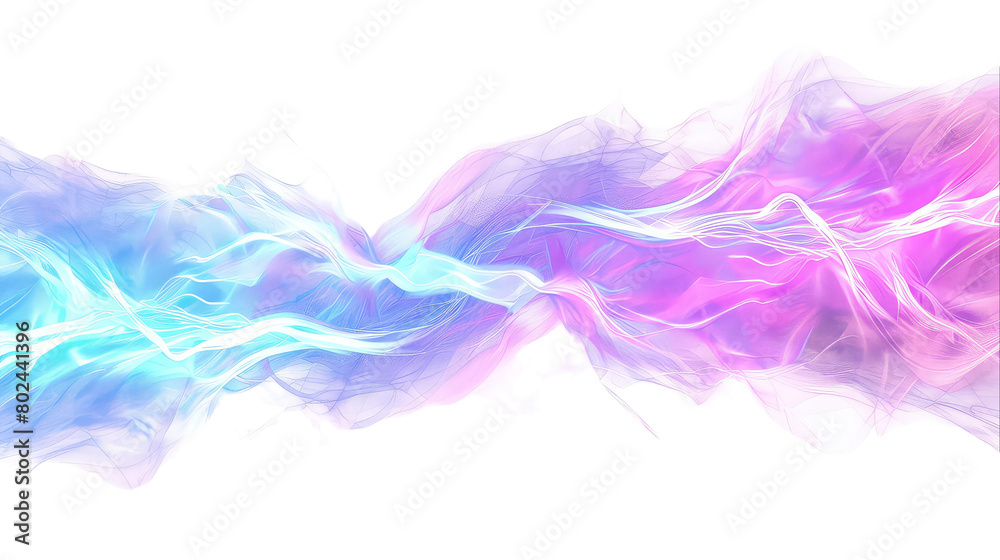 Realistic Luminescent Strands on transparent background