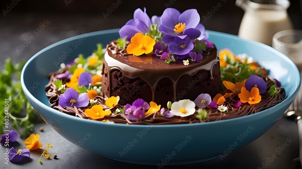 Whether it's a vibrant salad bursting with fresh ingredients, a decadent chocolate cake adorned with delicate edible flowers, or a steaming bowl of comforting soup, each image evokes a sensory experie