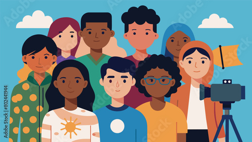 In another film a group of teens come together to create a documentary on the refugee crisis highlighting the resilience and independence of those. Vector illustration