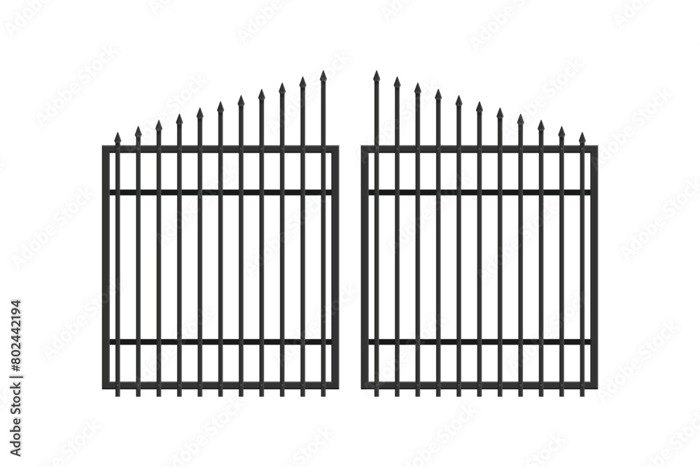 Metal gate - vector illustration, fence Metal gate - vector illustration, fence