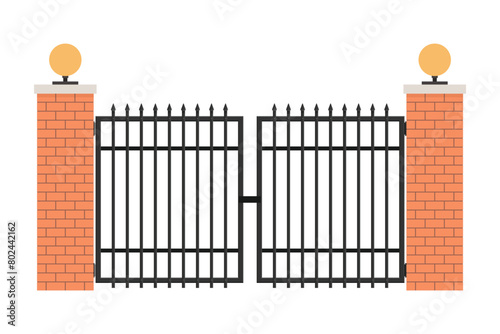 Metal gate - vector illustration, fence