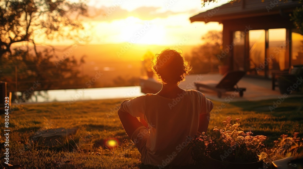 the serene moments of individuals winding down and relaxing at home or in natural settings as dusk approaches, with warm natural light the serene moments of individuals winding down and relaxing at home or in natural settings as dusk approaches, with warm natural light
