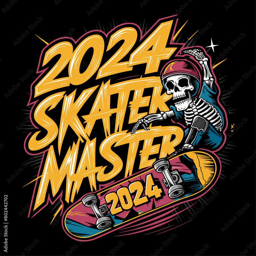 2024 skateboarding vector design, 2024 skater master