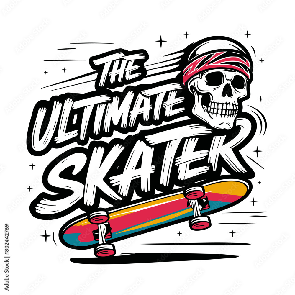 2024 skateboarding vector design, the ultimate skater