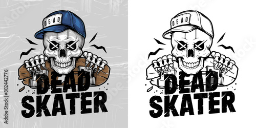 2024 skateboarding vector design, dead skater
