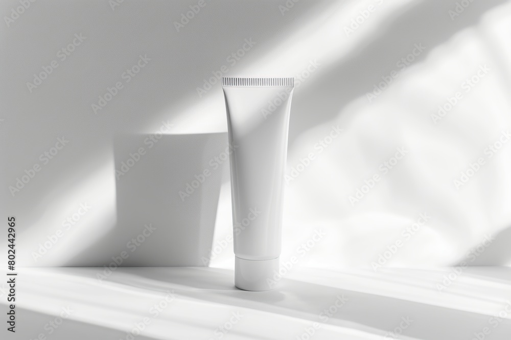 Blank cosmetic tube on white background Blank cosmetic tube on white background