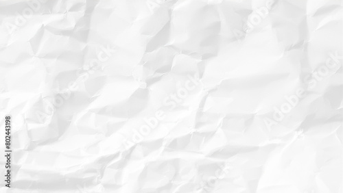 くしゃくしゃの白い紙 - シワのあるシンプルな紙の背景素材 - 16:9