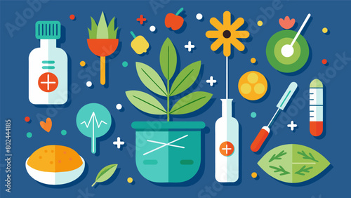 Seeking medication or alternative therapies such as acupuncture or herbal remedies to aid in managing OCD symptoms.. Vector illustration